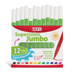 Μαρκαδόροι +Efo Supercolor Jumbo 12τεμ Λαχανί